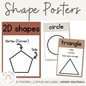 DESERT NEUTRAL Shape Posters | Boho Vibes Classroom Decor