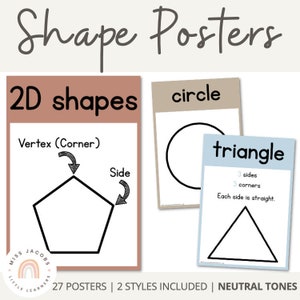 BOHO NEUTRAL Shape Posters | Neutral Classroom Decor