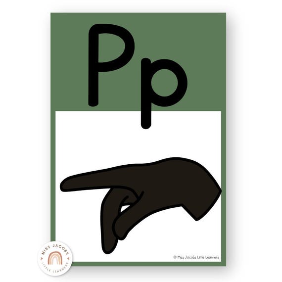 36-teiliges ASL-Poster-Set (Eukalyptus-Design) - Alphabet & Zahlen In Gebärdensprache, 20x14cm, Für Klassenzimmer, Vorschule, Homeschooling