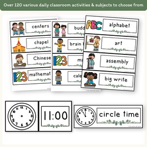 Visual Timetable Daily Schedule - Modern Botanical Classroom Decor - Miss Jacobs Little Learners