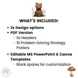 Math Problem Solving Posters, Woodland Neutral Theme Math Strategies ...
