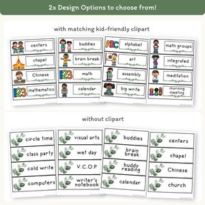 Visual Timetable Daily Schedule - Modern Botanical Classroom Decor - Miss Jacobs Little Learners
