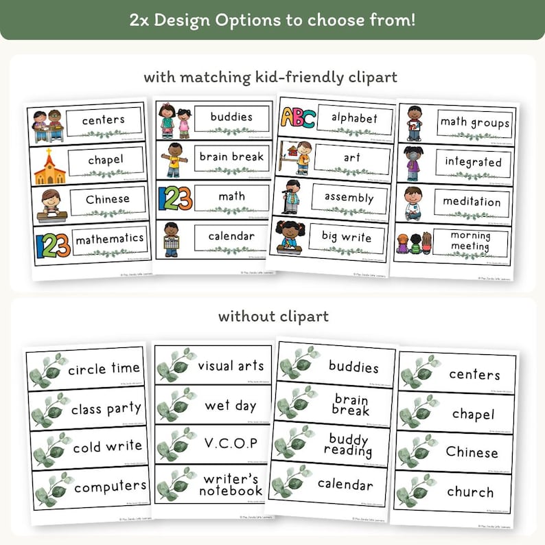 Visual Timetable Daily Schedule - Modern Botanical Classroom Decor - Miss Jacobs Little Learners