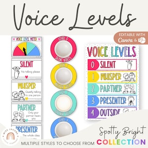 Voice Level Display | SPOTTY BRIGHTS Classroom Decor | Editable