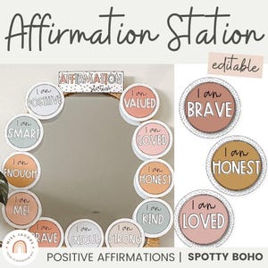 Affirmation Station FLECKIG BOHO | Positive Affirmationen Spiegel Display