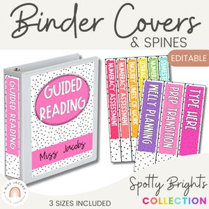 バインダーカバーと背表紙 | SPOTTY BRIGHTS | 編集可能