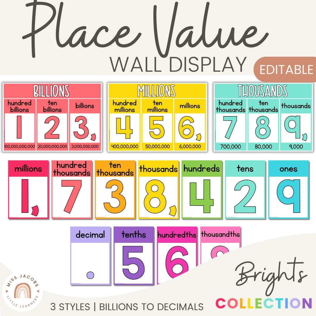 Place Value Display Posters | RAINBOW BRIGHTS
