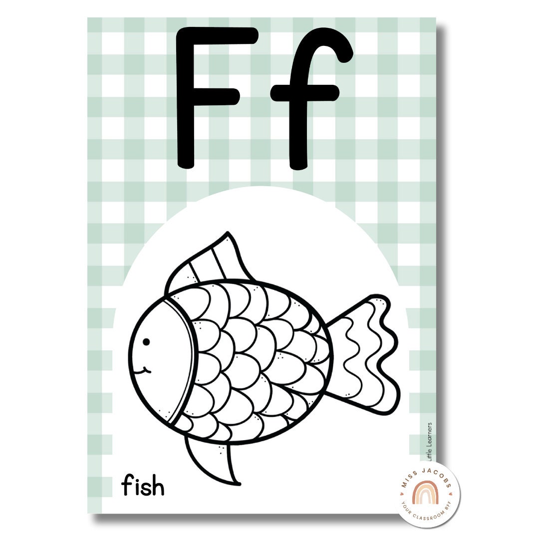 Alphabet Posters | Daisy Gingham Pastels Classroom Decor | Editable - Etsy