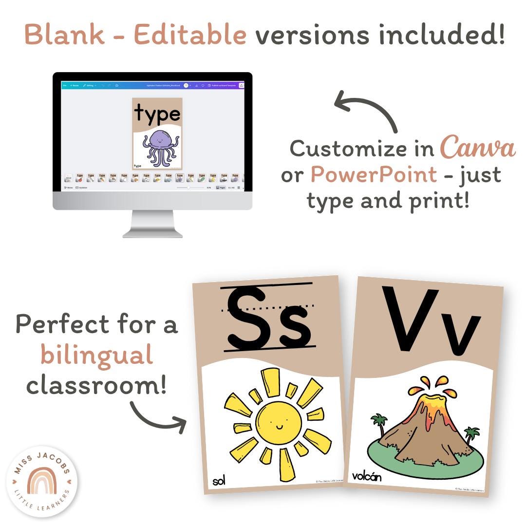 Woodland Alphabet Posters A–Z, Editable ABC Classroom Display