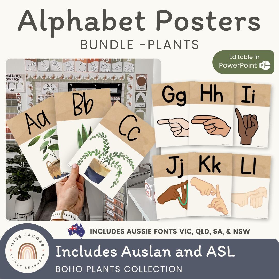 Modern Boho Plants Alphabet Posters | Rustic Boho Classroom Decor ...