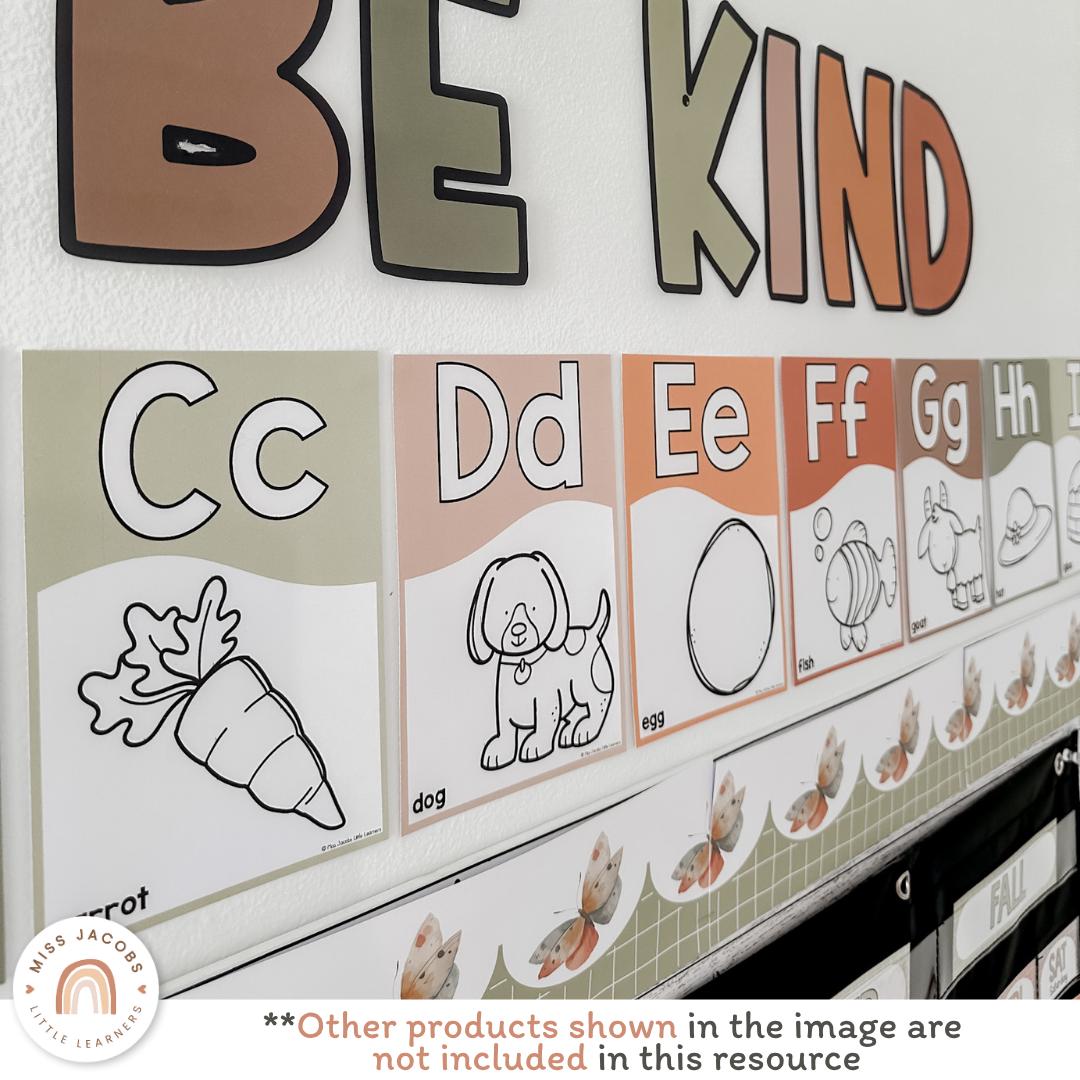 Woodland Alphabet Posters A–Z, Editable ABC Classroom Display