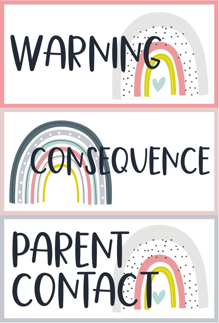 MODERN RAINBOW Behavior Chart | Editable | Calm Colors Classroom Decor ...