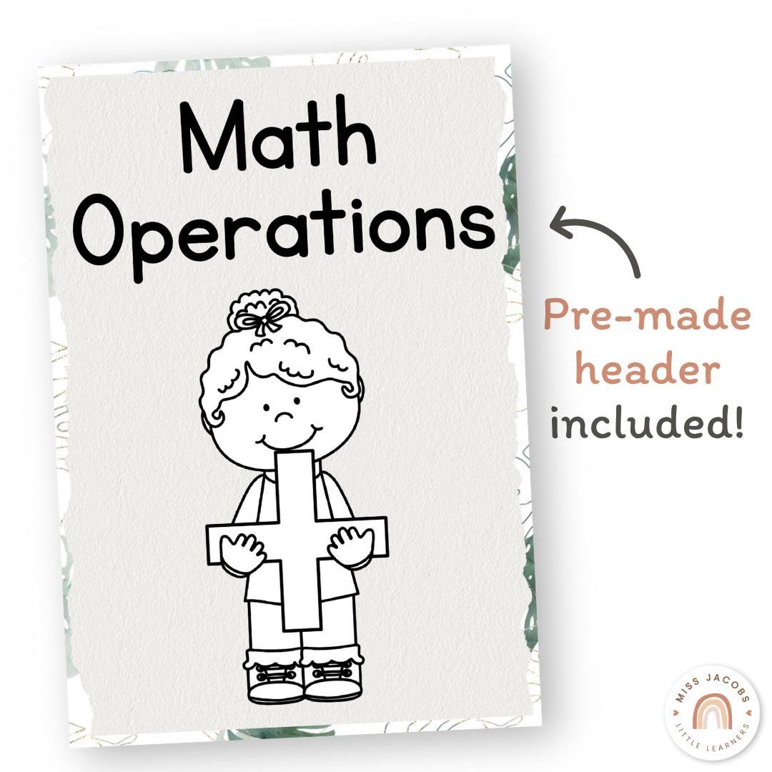 Earthy Math Operations Posters, Printable Math Operations Key Word ...