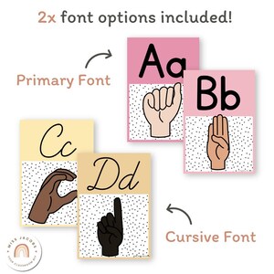 ASL (american Sign Language) Alphabet Posters | SPOTTY PASTELS - Etsy