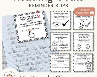 Reading Goals - Reminder Slips | Editable