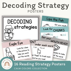 CALM COLORS Decoding Strategy Posters | Modern Rainbow Classroom Decor