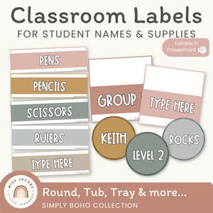 Classroom Labels | SIMPLE BOHO | Editable