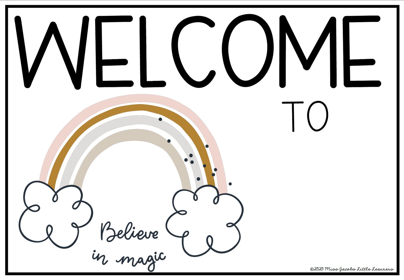 BOHO RAINBOW Welcome Sign Editable Neutral Rainbow - Etsy