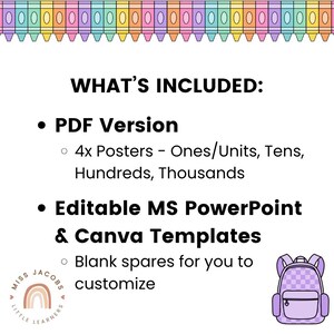 Cutesy Place Value Posters, Printable Place Value Chart, Math Bulletin ...