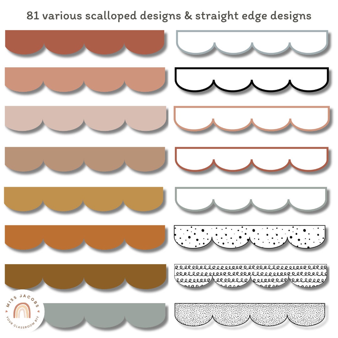 32.8 Ft Halloween Bulletin Border Trim - Orange & Black Polka Dot Scalloped Decoration For Walls, Parties