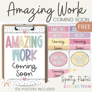 Amazing Work Coming Soon Poster | SPOTTY PASTELS