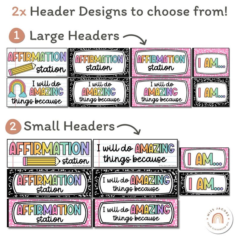 Cutesy Affirmation Station, Editable Classroom Affirmation Poster ...