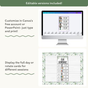 Visual Timetable Daily Schedule - Modern Botanical Classroom Decor - Miss Jacobs Little Learners