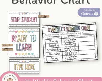 Spotty Pastel Behavior Clip Chart, Editable Behavior Tracker & Classroom Management, Printable Behavior System, Pastel Calm Classroom Decor