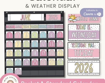 Classroom Calendar and Weather Display | SPOTTY PASTELS