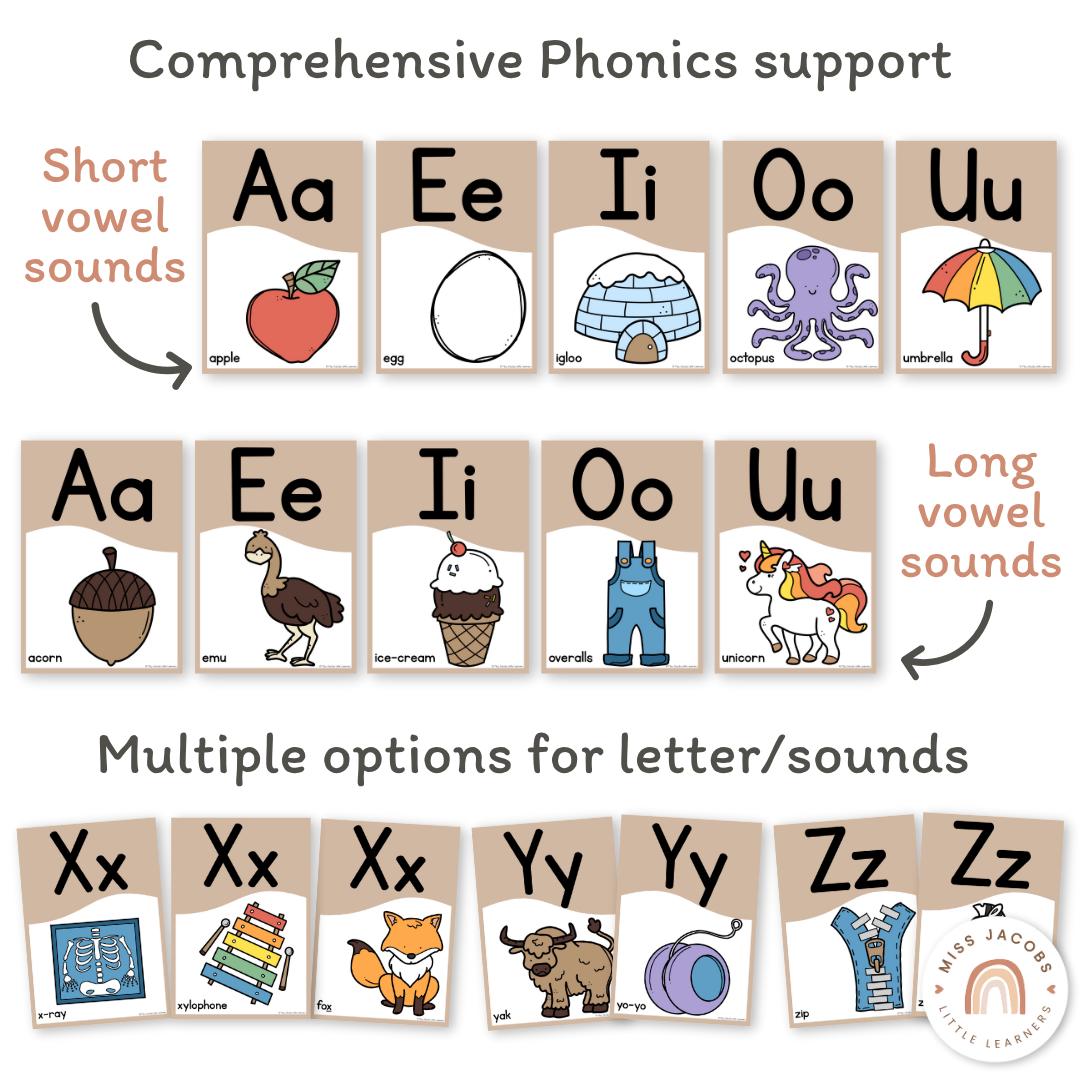 Woodland Alphabet Posters A–Z, Editable ABC Classroom Display