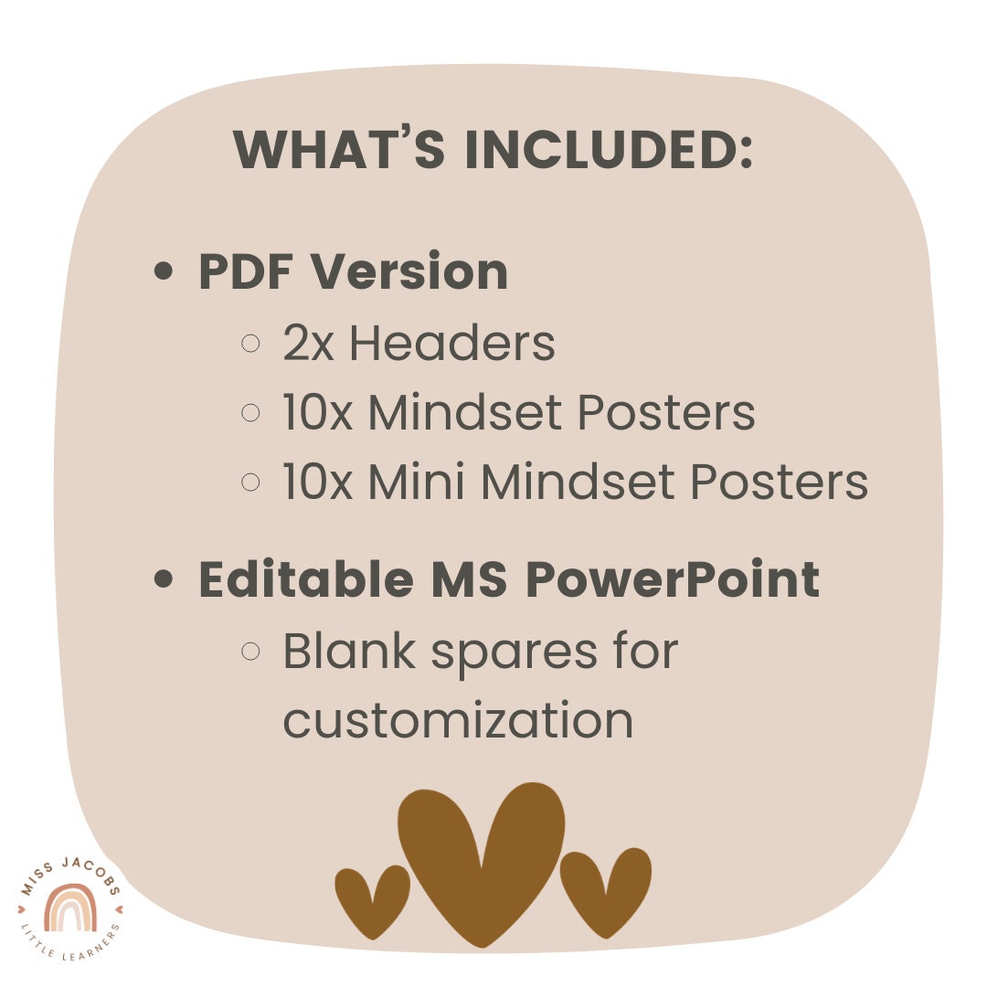 SPOTTY NEUTRALS Growth Mindset Posters | Ombre Neutral Classroom Decor ...