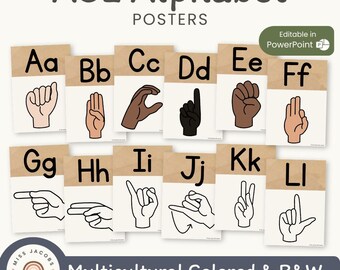 Modern Rustic ASL Alphabet Posters