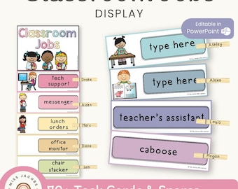 Classroom Jobs | PASTELS | Editable - Etsy