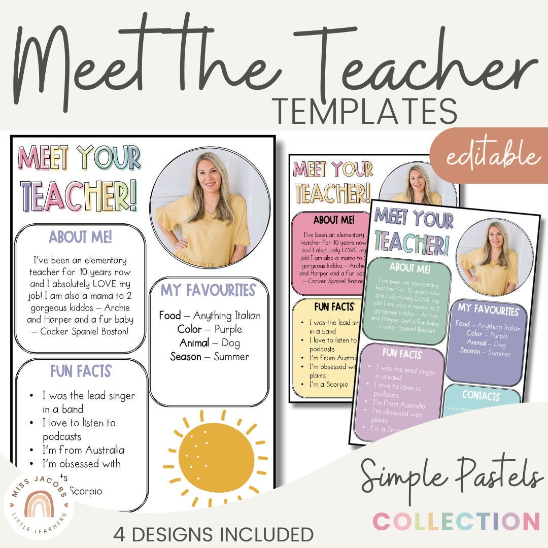 Meet the Teacher Templates | Simple Pastels | Editable - Etsy