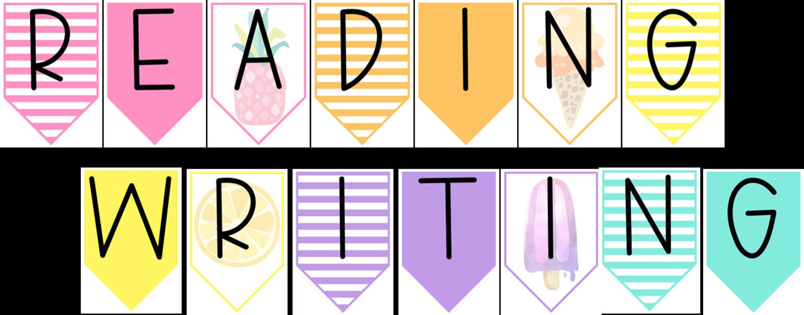 TROPICAL Bunting & Bulletin Board Banners | Tropical Classroom Decor - Etsy