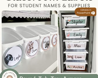 Classroom Labels Bundle | Modern Jungle | Editable Classroom Decor