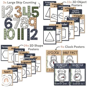 BOHO PLANTS Math Posters Bundle | Rustic Classroom Decor - Etsy