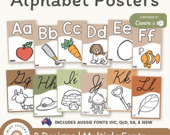 Woodland Alphabet Posters A–Z, Editable ABC Classroom Display