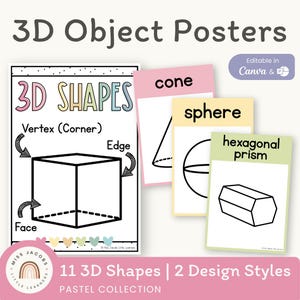 Posters met 3D-objecten / 3D-vormen | PASTELKLEUREN