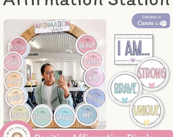 Affirmation Station | SPOTTY PASTELS | Editable
