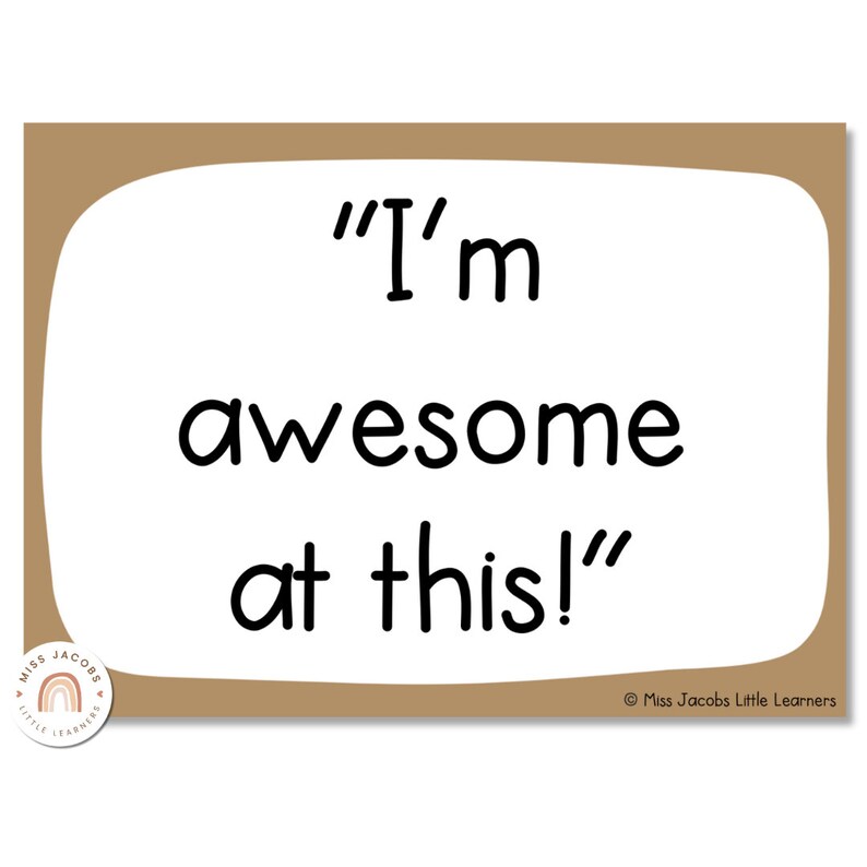 Modern Growth Mindset Display | Daisy Gingham Neutral Classroom Decor ...