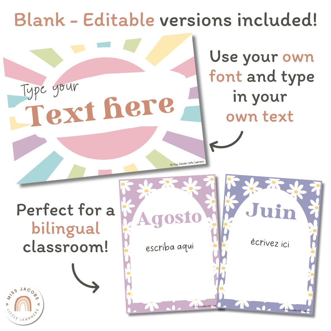 Birthday Display | Daisy Gingham Pastels Classroom Decor | Editable - Etsy