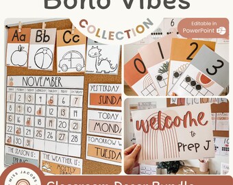 BOHO VIBES Classroom Decor Bundle | Desert Neutral Classroom Decor | Editable