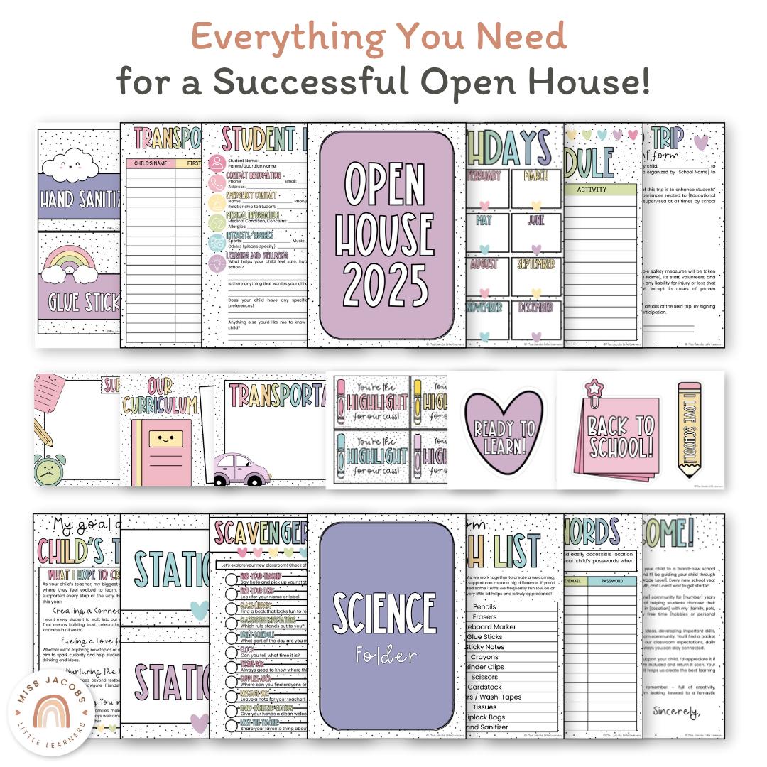 Open House Forms Bundle Spotty Pastel, Back to School Night Templates ...