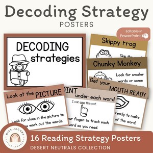 Decoding Strategy Posters | BOHO VIBES | Desert Neutral Decor | Editable