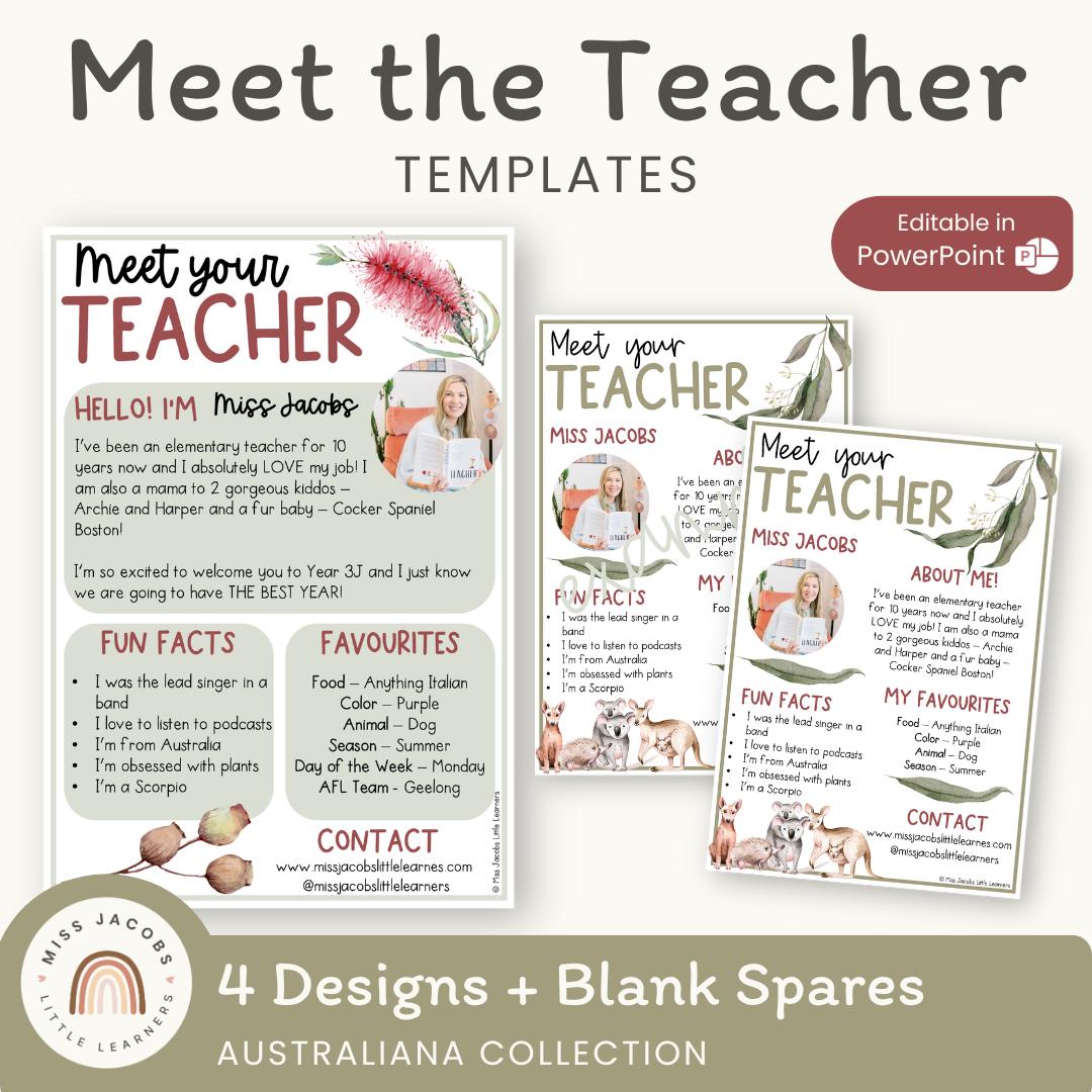 Meet the Teacher Templates | Editable AUSTRALIANA Decor - Etsy Australia