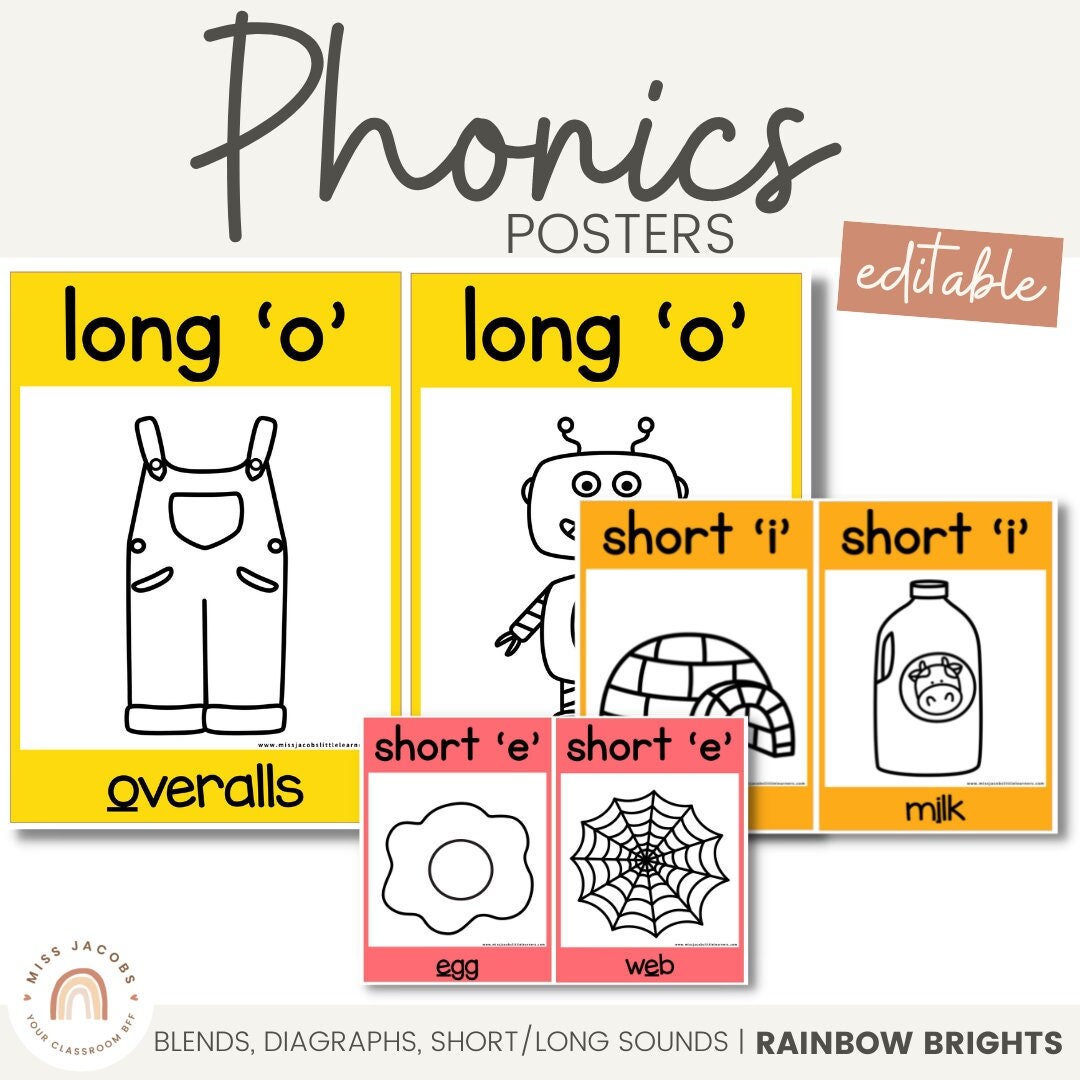 Phonics Posters | RAINBOW BRIGHTS - Etsy