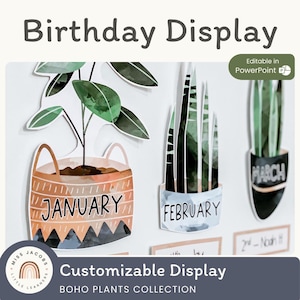 Moderne Boho Boho Pflanzen Display | Rustikales Boho Klassenzimmer Dekor | Veränderbar