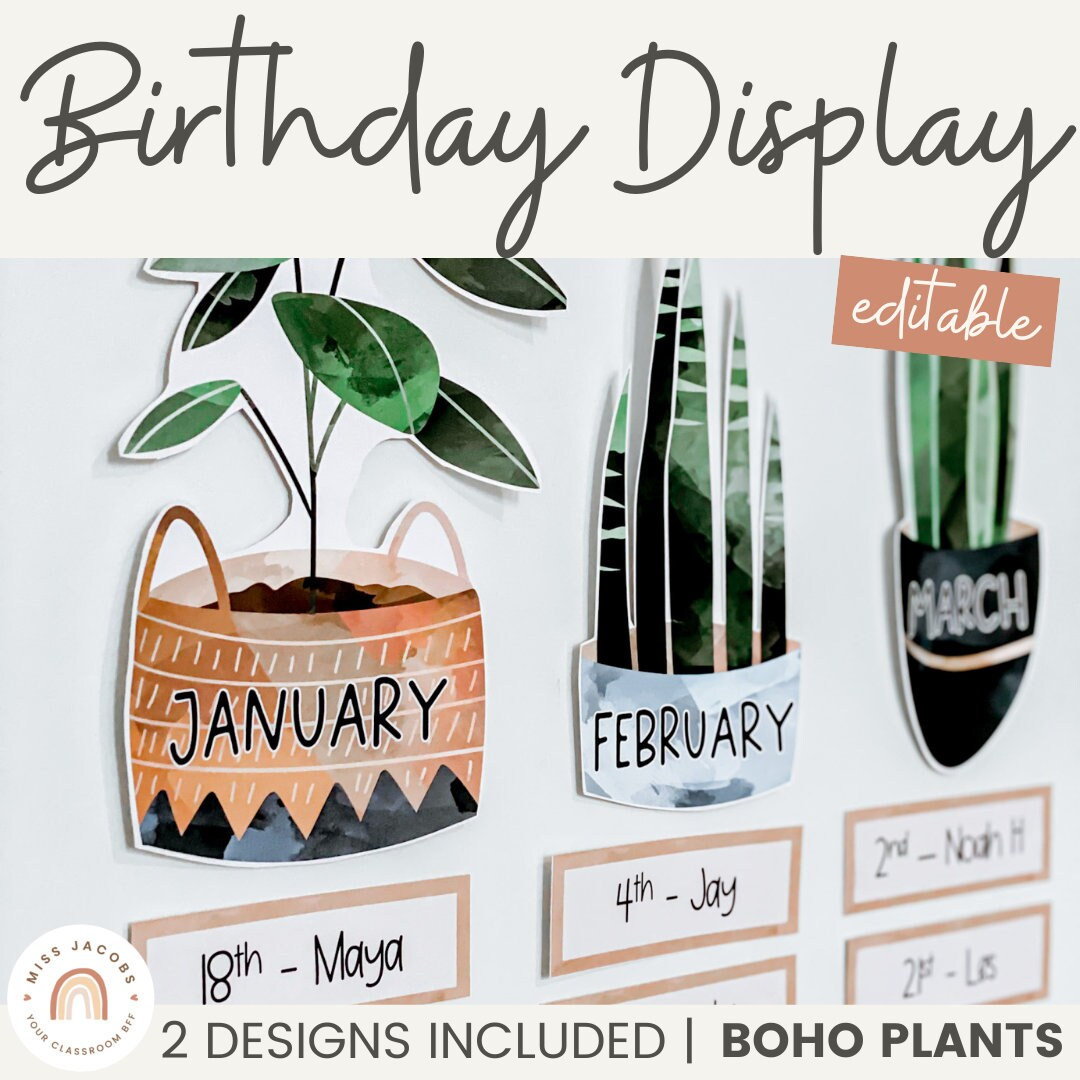 Moderne Boho Boho Pflanzen Display | Rustikales Boho Klassenzimmer Dekor | Veränderbar