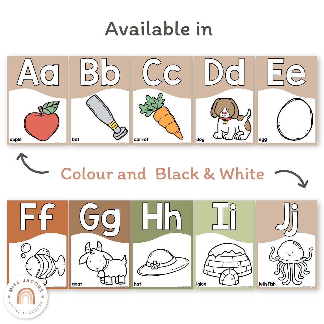 Woodland Alphabet Posters A–Z, Editable ABC Classroom Display